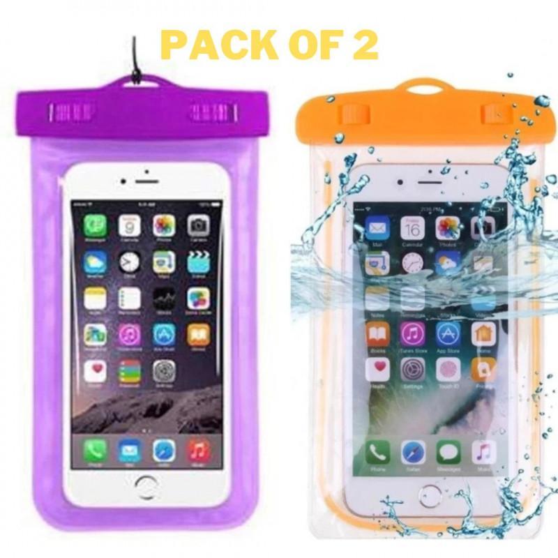 Waterproof Mobile Phone Pouch – Pack of 2 | IPX8 Certified, Universal Fit with Clear Touch Window & Neck Strap