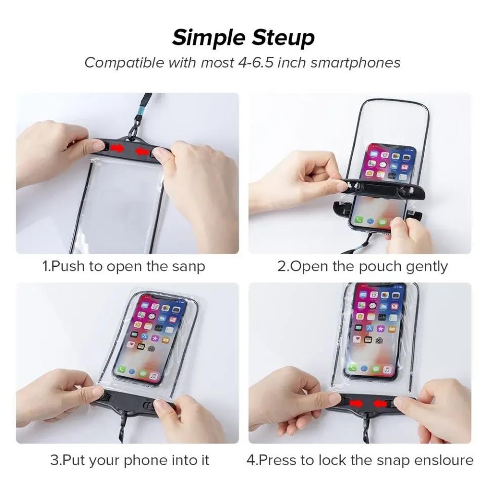 Waterproof Mobile Phone Pouch – Pack of 2 | IPX8 Certified, Universal Fit with Clear Touch Window & Neck Strap