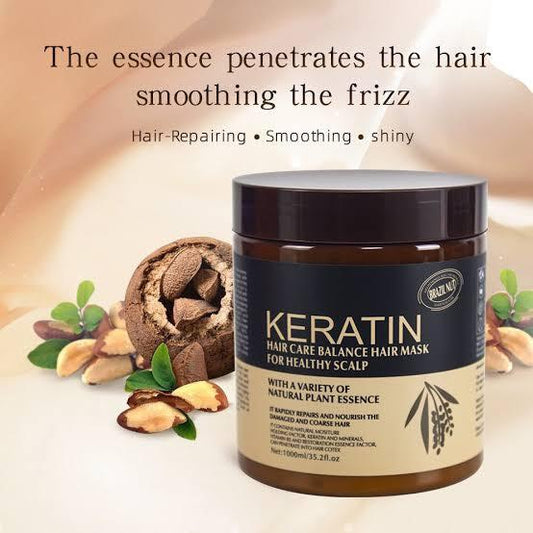 Keratin Hair Mask – 500ml | Deep Repair & Shine Enhancer for Damaged, Dry, and Frizzy Hair